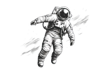 Fototapeta premium Astronaut floating in space illustration