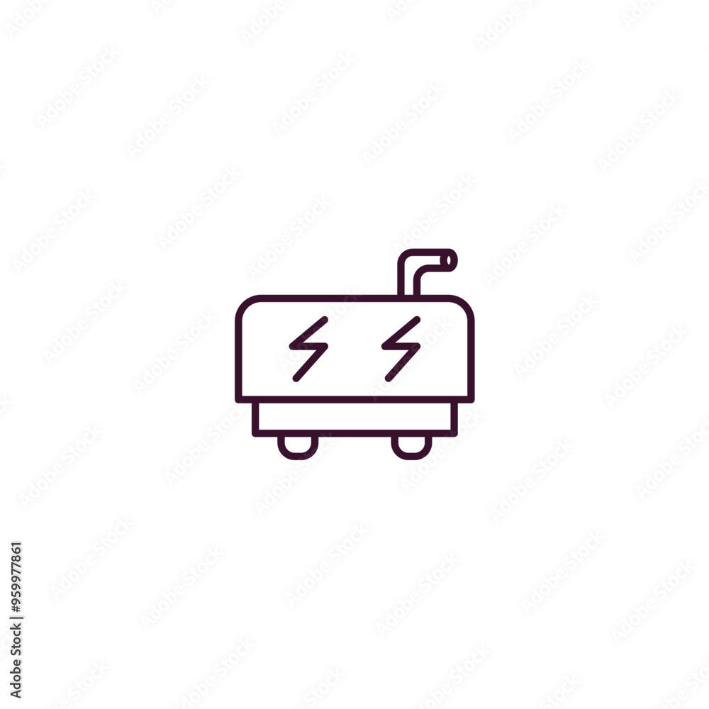 Poster generator outline icon. linear vector from astronomy concept. thin line generator icon isolated on w