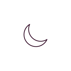 crescent moon outline icon. Linear vector from astronomy concept. Thin line crescent moon icon isolated on white background