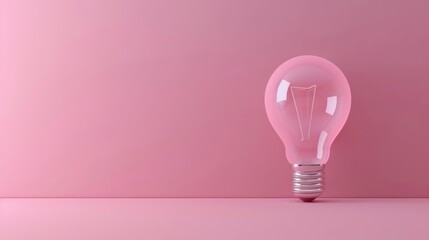 Pink Lightbulb on a Pink Background