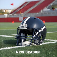 american football helmet on grass