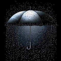 umbrella on a rainy day Splash of drops, concept of rain generated by AI