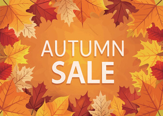 vector flat Autumn Sale Promotion background