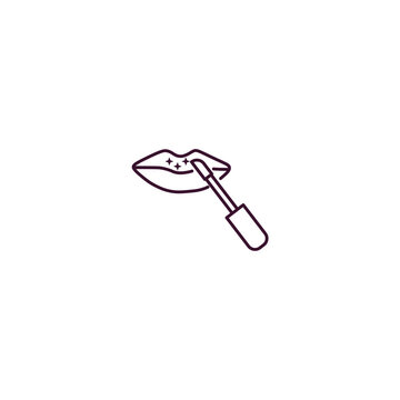 lips applying lip gloss outline clip art preview