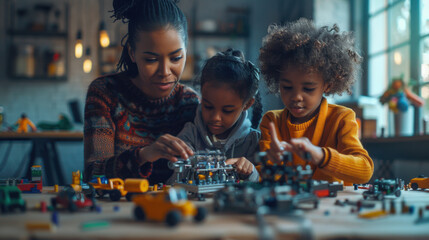 Multiracial School Children Engaged in a Science Experiment - STEM Education, Diverse Group, Learning, Discovery. Generative ai