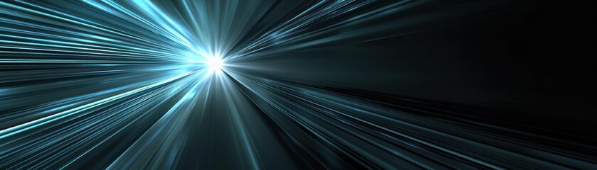 Naklejka premium blue light shine beam explosion from one point expanse bright horizontal