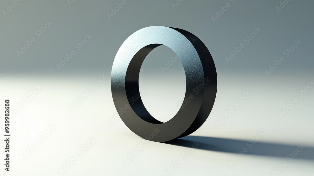 Poster a zero logo with a shadow effect, giving it a three-dimensional appearance.