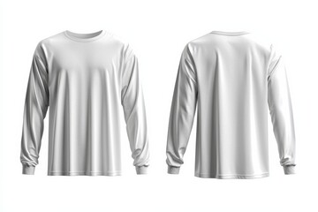 White Long Sleeve Tshirt Mockup Isolated created with Generative AI