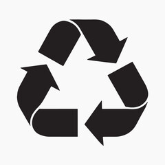 Black recycling symbol vector graphic