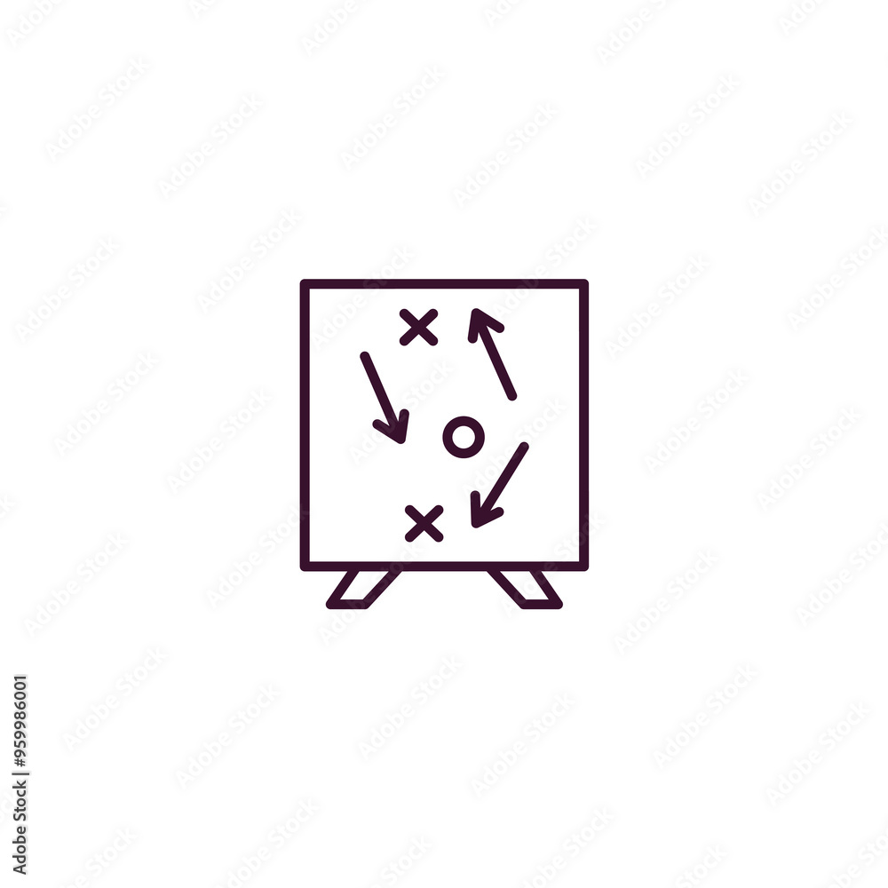 Poster tactic outline icon. linear vector from business concept. thin line tactic icon isolated on white ba