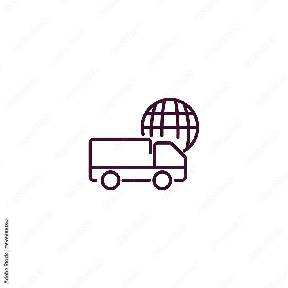 Poster logistic outline icon. linear vector from business concept. thin line logistic icon isolated on whit