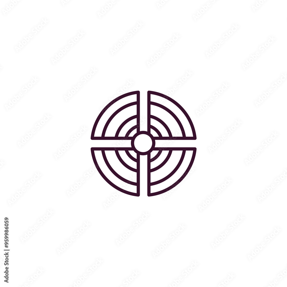 Poster target symbol outline icon. linear vector from business concept. thin line target symbol icon isolat
