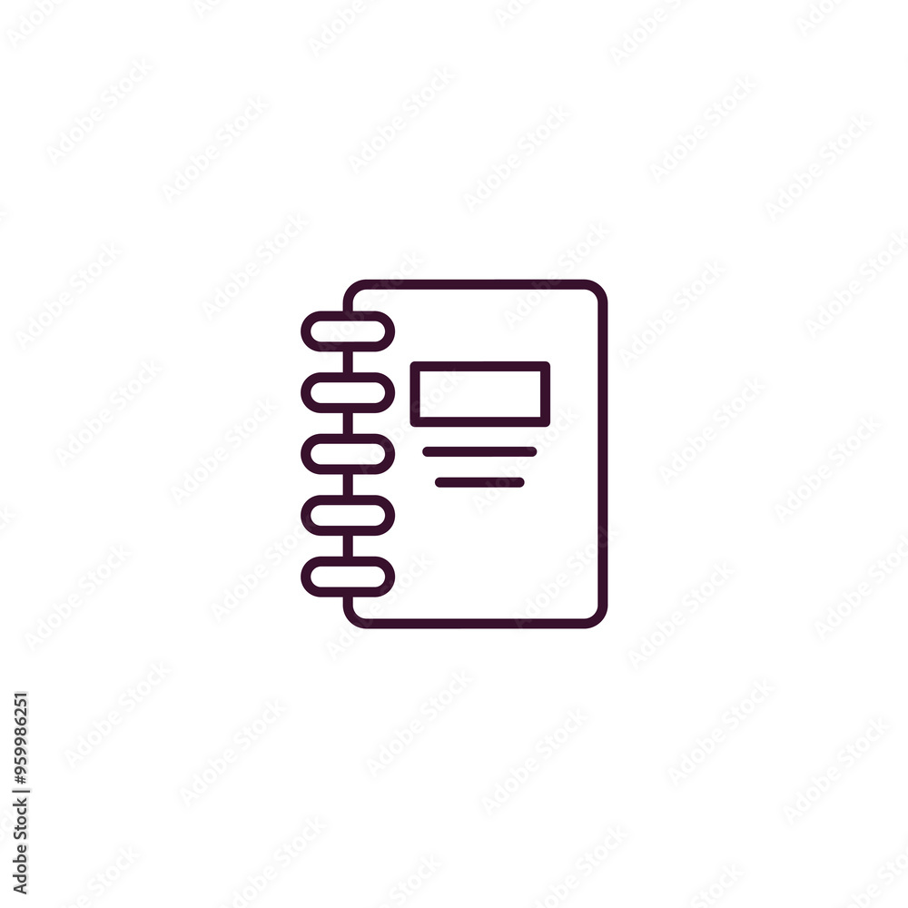 Poster address book outline icon. linear vector from business concept. thin line address book icon isolated