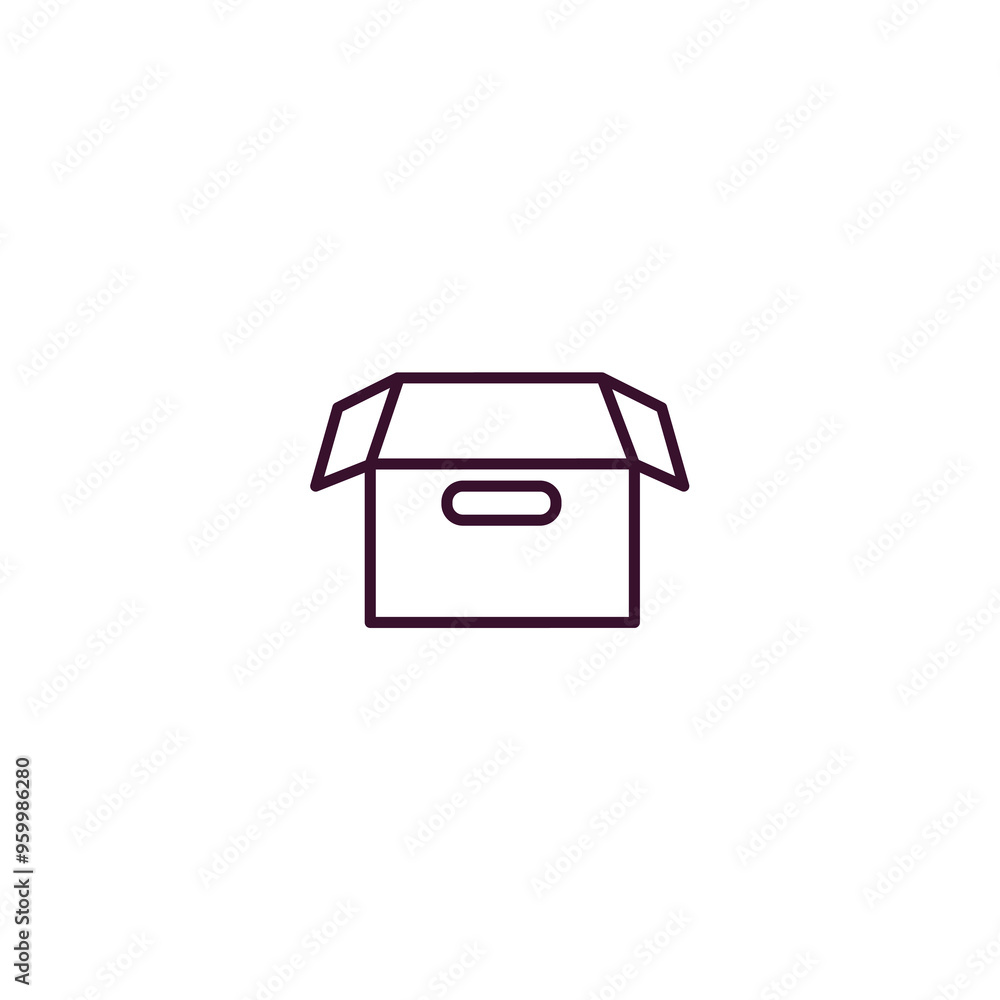 Poster empty box outline icon. linear vector from business concept. thin line empty box icon isolated on wh