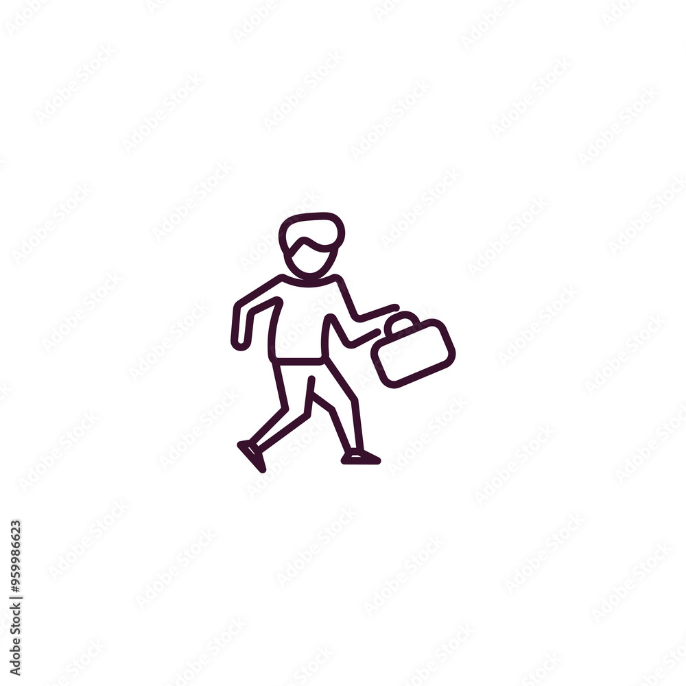 Aufkleber employee going to work outline icon. linear vector from business concept. thin line employee going t