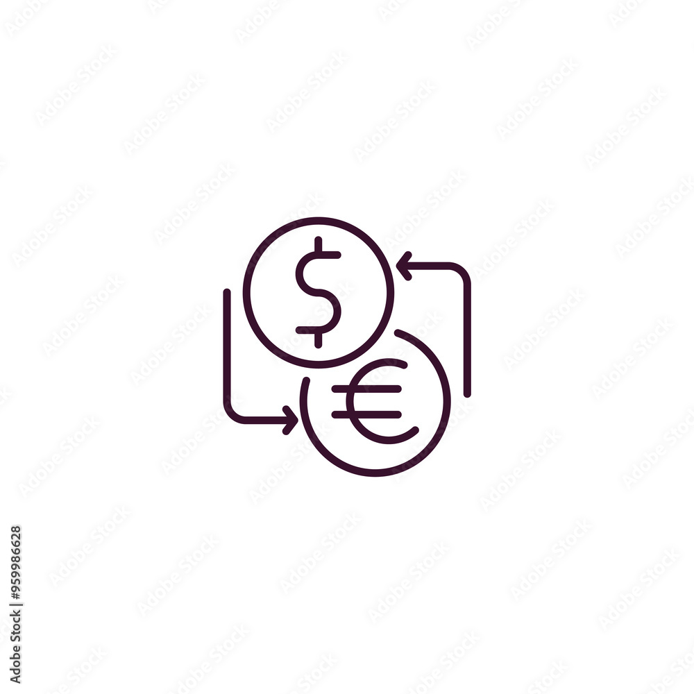 Poster currency exchange outline icon. linear vector from business concept. thin line currency exchange ico
