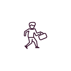 employee going to work outline icon. Linear vector from business concept. Thin line employee going to work icon isolated on white background