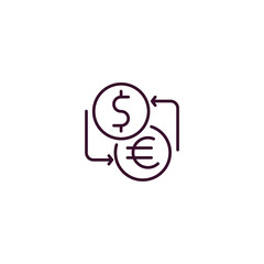 currency exchange outline icon. Linear vector from business concept. Thin line currency exchange icon isolated on white background