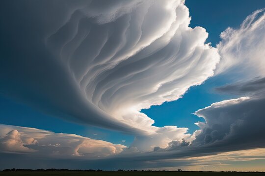 Cumulus Cloud Landscape Artistic Imagery with Atmospheric Beauty and Composition