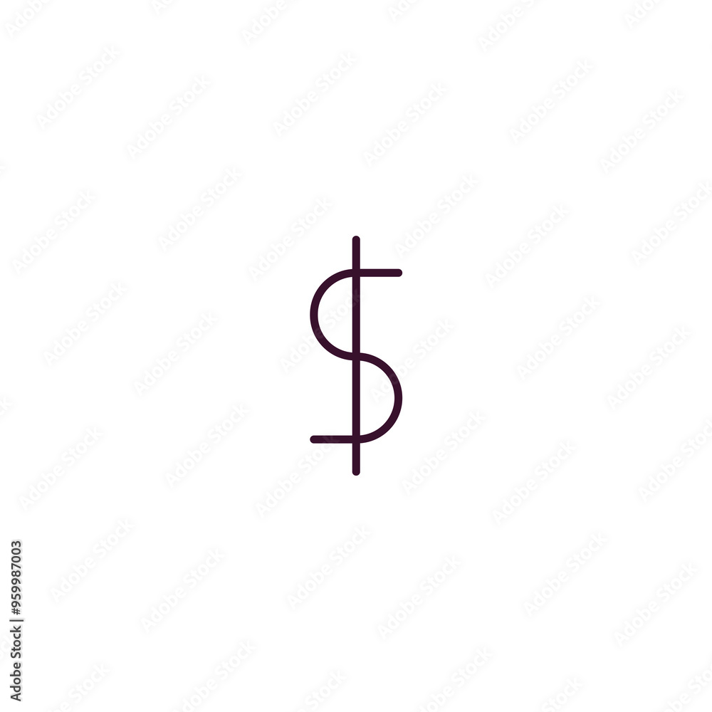 Poster dollar currency outline icon. linear vector from business concept. thin line dollar currency icon is