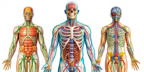Anatomy anatomy illustration detailed line art bright colors educational