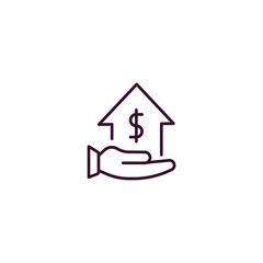 mortgage loan outline icon. Linear vector from business concept. Thin line mortgage loan icon isolated on white background