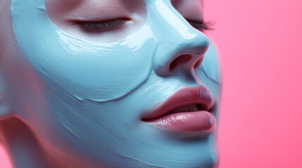 Woman wearing face mask in beauty salon.