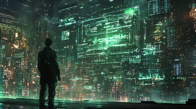 Cyber equation abstract background