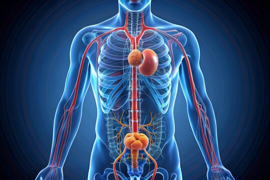 Anatomy urinary system diagram detailed precise medical illustration concept healthcare
