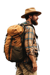 Solo Traveler with a Backpack, travel, adventure, wanderlust, explorer, png, transparent background