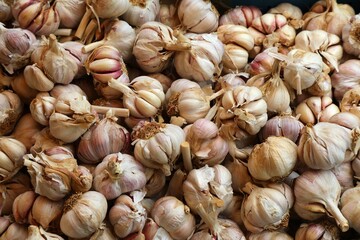 Garlic in vegetable market in Europe