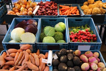 Vegetable market in Prague, Czech Republic