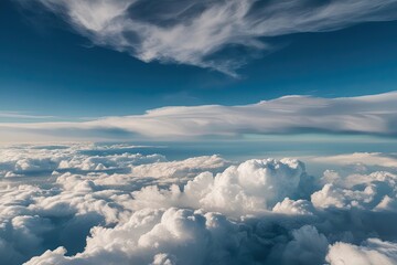 Divine Azure Cloud Panorama: A Surreal Three-Dimensional Atmospheric StudyHeavenly White Cloud Vista for Climate Research and Visual Models