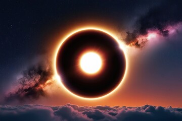Obraz premium Total Solar Eclipse April 2024 USA Illustration and Viewing Guide