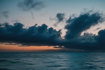 Dusky Azure Texture Flow with Ocean Horizon and Twilight Grains
