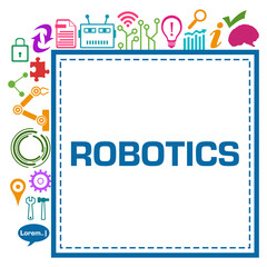 Robotics Symbols Colorful Technology Square Corner Text 