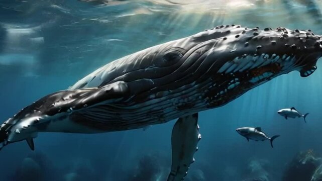 whale swimming in the ocean