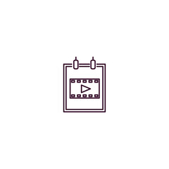 film poster outline icon. Linear vector from cinema concept. Thin line film poster icon isolated on white background