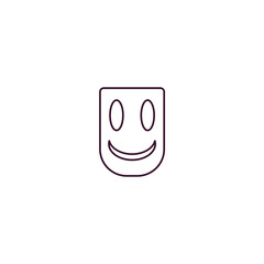 smile mask outline icon. Linear vector from cinema concept. Thin line smile mask icon isolated on white background
