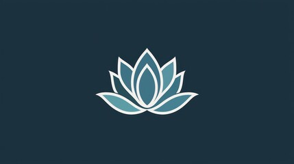 A minimalist zen icon of a lotus flower with simple, clean lines.
