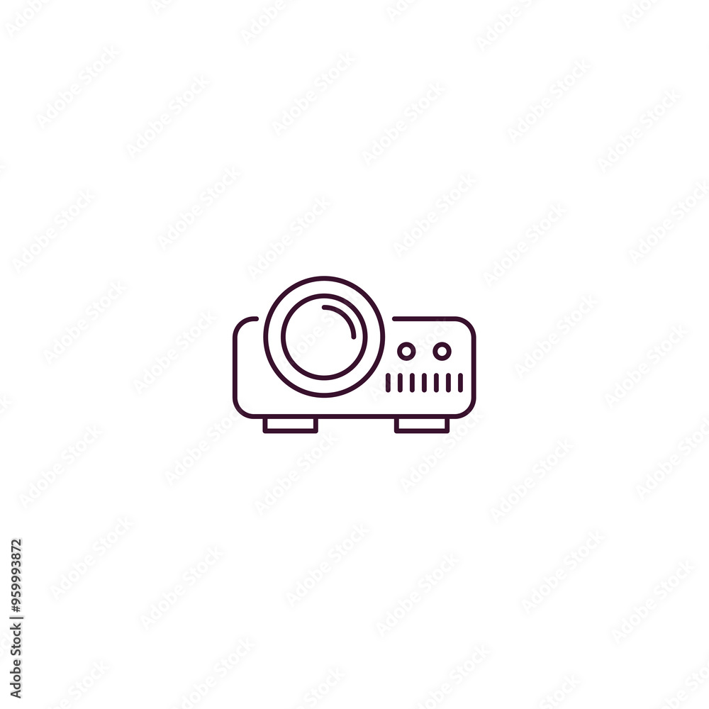 Aufkleber projector with plug outline icon. linear vector from cinema concept. thin line projector with plug i