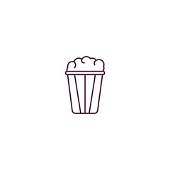 popcorn bag outline icon. Linear vector from cinema concept. Thin line popcorn bag icon isolated on white background