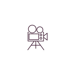 movie camera outline icon. Linear vector from cinema concept. Thin line movie camera icon isolated on white background