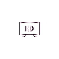 Obraz premium 1080p hd tv outline icon. Linear vector from cinema concept. Thin line 1080p hd tv icon isolated on white background