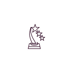 trophy with a star outline icon. Linear vector from cinema concept. Thin line trophy with a star icon isolated on white background