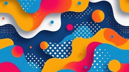 Fototapeta premium A dynamic abstract design featuring a vibrant collage of colorful shapes, a vibrant and modern pattern for backdrops or posters.