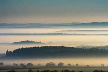 Obraz premium Hazy Landscapes Embrace Three-Dimensional Beauty and Serenity