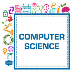 Computer Science Symbols Colorful Technology Square Corner Text 