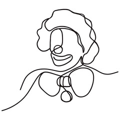 clown line drawing