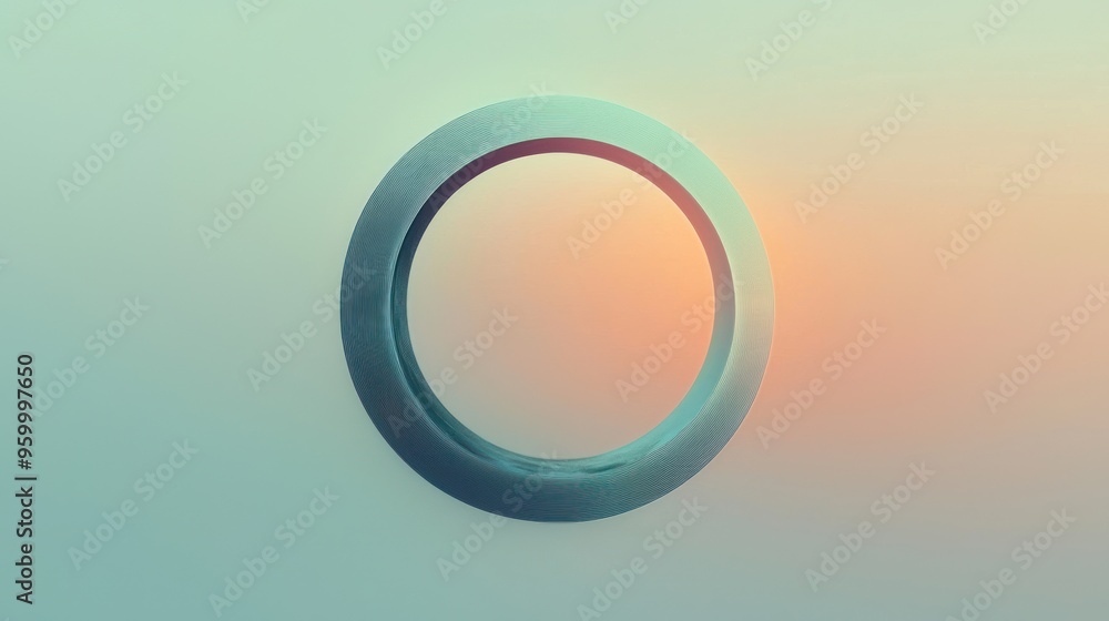 Poster a minimalist zen circle logo with a subtle gradient, conveying harmony and unity.